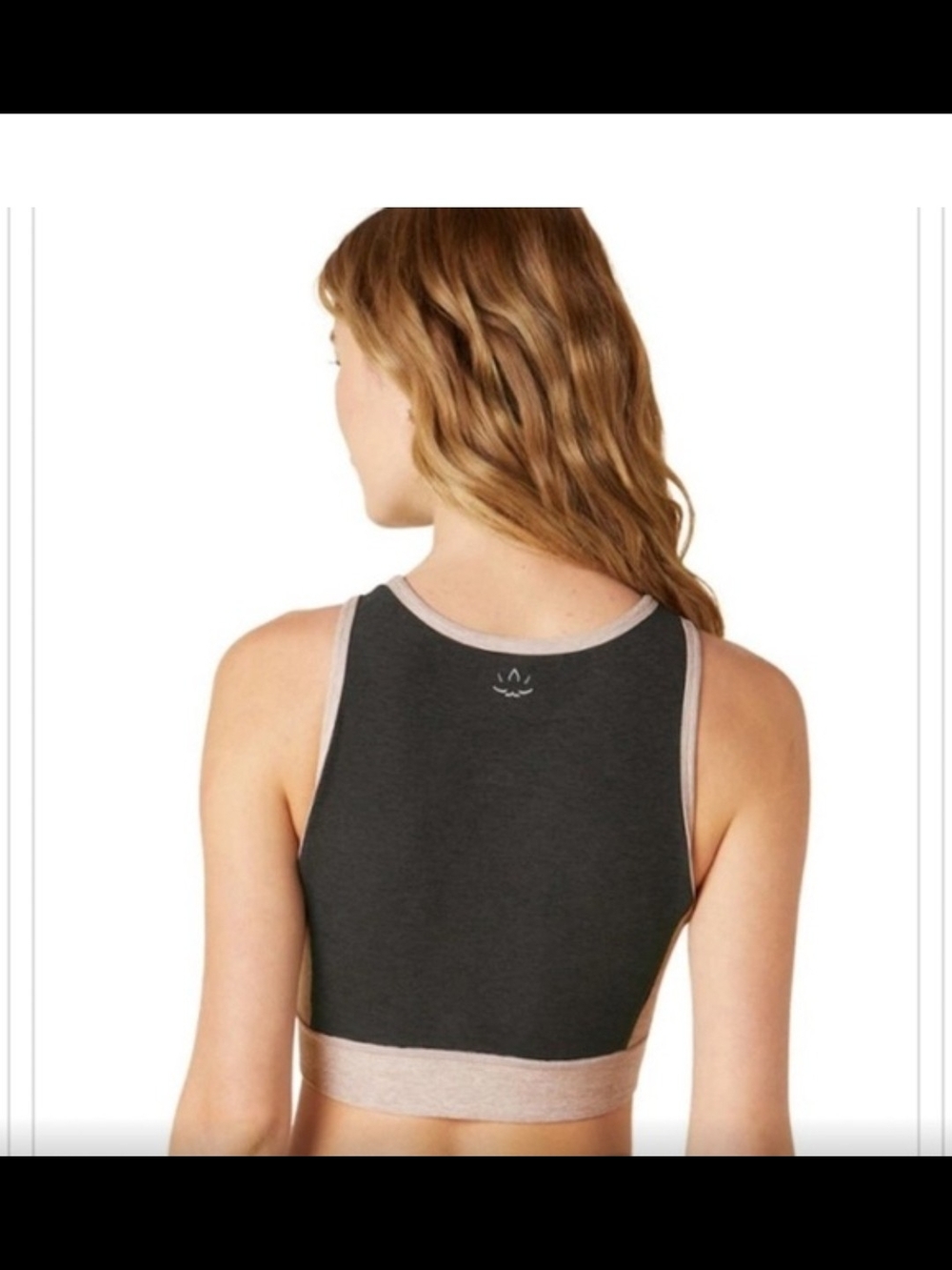 Women's Charcoal & Blush Racerback Crop Bralette